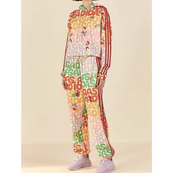 adidas x farm rio Pants - Adidas Farm Rio Collab Hoodie Joggers Track Suit Medium Log Multicolor Graphic